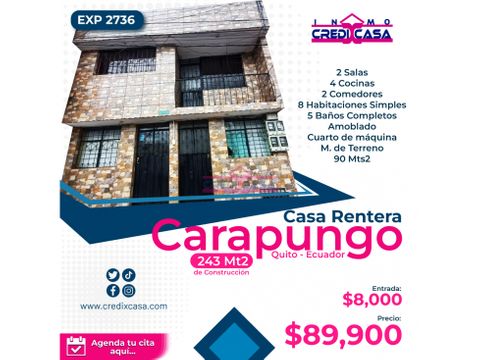 cxc venta casa rentera carapungo exp 2736