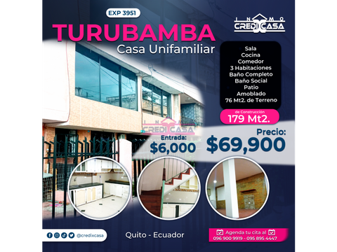 cxc venta casa unifamiliar turubamba exp 3951