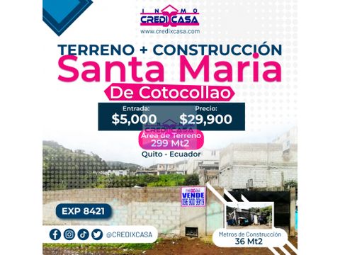 cxc terreno 12 agua santa maria cotocollao exp 8421