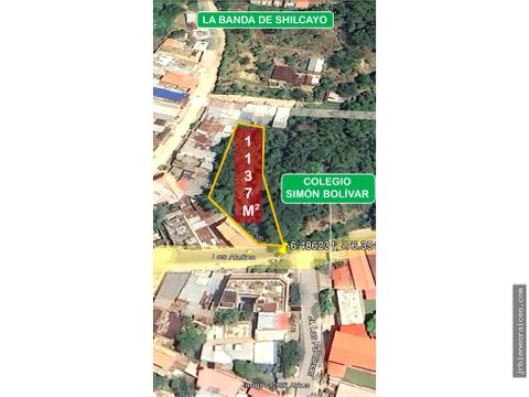 tarapoto terreno en venta 1137 m2 dist la banda de shilcayo