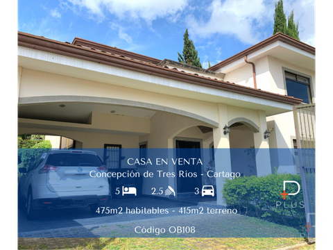 casa en venta concepcion de tres rios cartago 5 habitac cod ob108