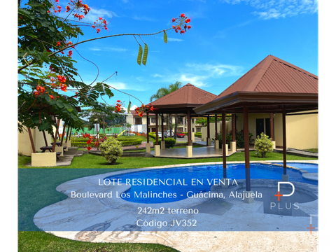 lotes residenciales en venta condominio malinches guacima cod jv352