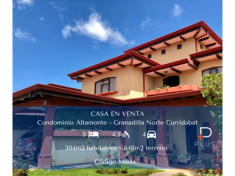 casa en venta condominio altamonte curridabat cod mb44