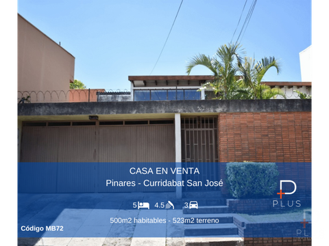 casa 5 habitaciones venta pinares curridabat cod mb72