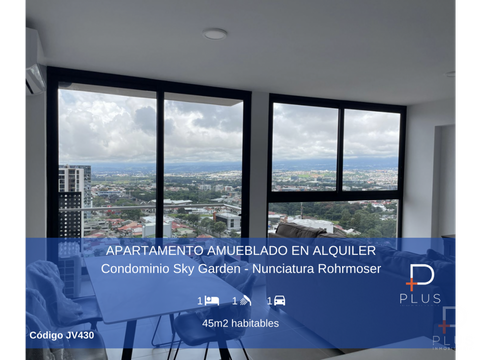 apartamento 1 habitac amueblado alquiler sky garden nunciatura jv430