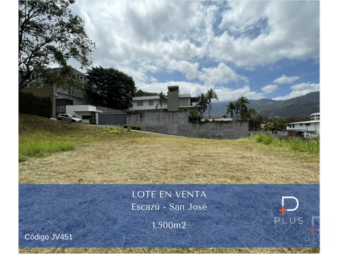 terreno lote plano en venta escazu 1500m2 cod jv451