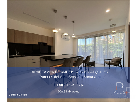 apartamento nuevo amueblado 1 habitac alquiler brasil santa ana em458