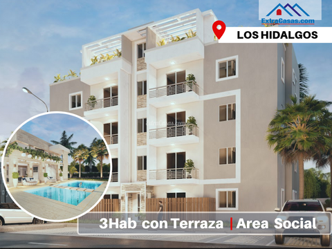 apartamento en venta con terraza en los hidalgos