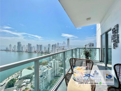 apartamento en venta amoblado bocagrande vista a la bahia cartagena