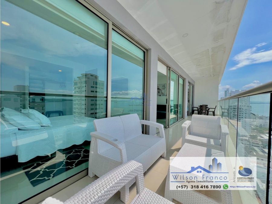 venta apartamento amoblado castillogrande vista al mar cartagena