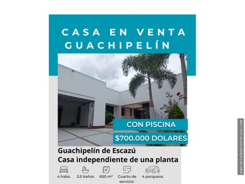 venta casa independiente un piso guachipelin escazu