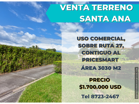 venta de terreno comercial santa ana sobre ruta 27