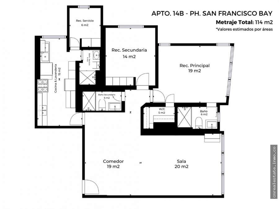 se vende apartamento de 114 m2 en ph san francisco bay a 235000