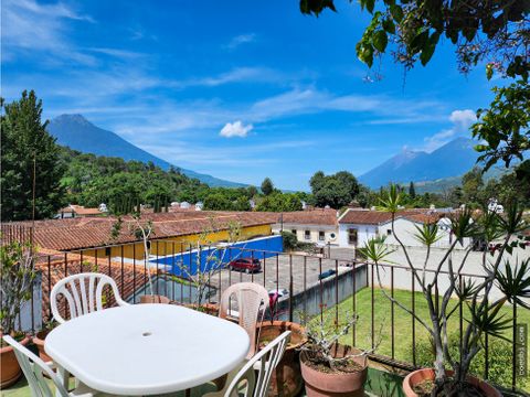 en renta apto de 2 habs en exclusivo residencial en antigua guatemal