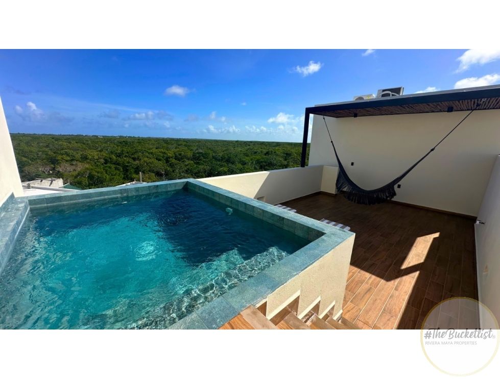 1 bedroom penthouse with private pool region 15 tulum