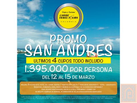 se vende planes vacaciones san andres