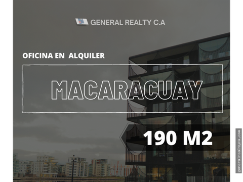 oficinas en alquiler 190 m2 macaracuay