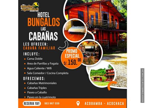 alquiler de cabanas en agua dulce acobamba tarma