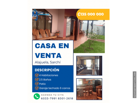 casa en venta sarchi alajuela
