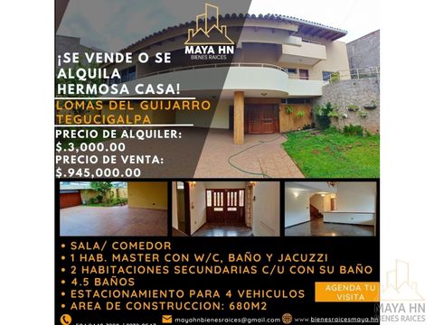 se vende o se alquila casa en col lomas del guijarro sur