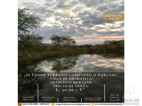 se vende terreno completo o parcial en el valle de amarateca