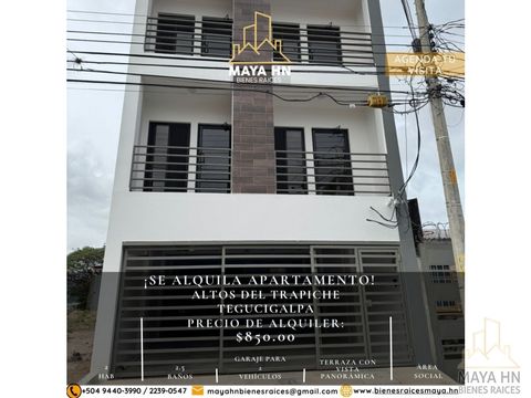 se alquila apartamento en altos del trapiche tegucigalpa