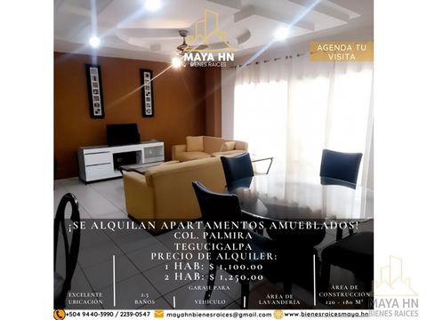 se alquilan apartamentos amueblados en col palmira tegucigalpa