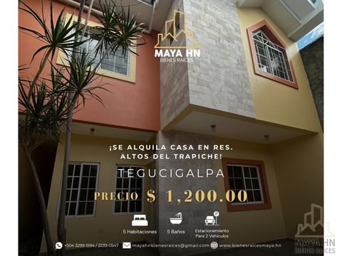 se alquila casa en res altos del trapiche tegucigalpa
