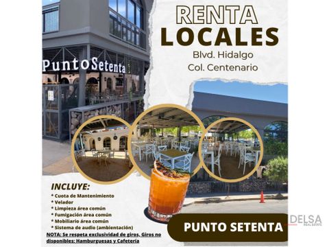 locales en renta plaza punto 70