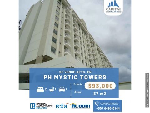 se vende apartamento en mystic towers por 93000