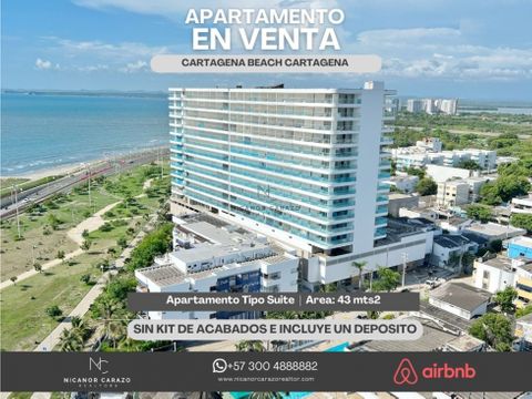 venta aparta suite vista al mar en cartagena beach resort en crespo