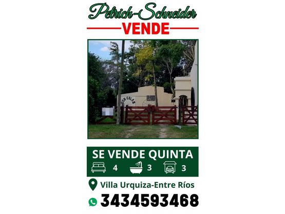 Se vende Quinta en Villa Urquiza, Entre Ríos