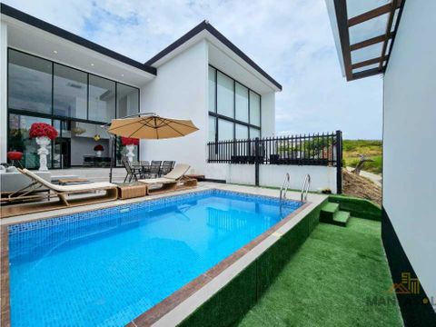 ciudad del mar sur de manta vendo moderna casa con piscina