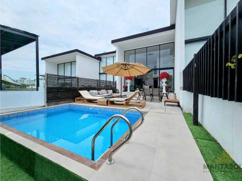 ciudad del mar sur de manta alquilo moderna casa con piscina
