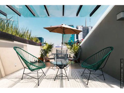 penthouse en renta con roof garden privado hamburgo cuauhtemoc