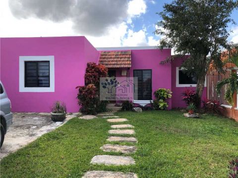 venta de casa de 1 nivel con alberca y jardin quintas baspul yucatan