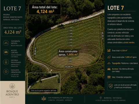 se vende hermoso lote ubicado entre barbosa y porce lote 7