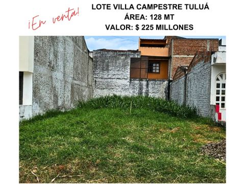 vendo lote en villa campestre tulua aa