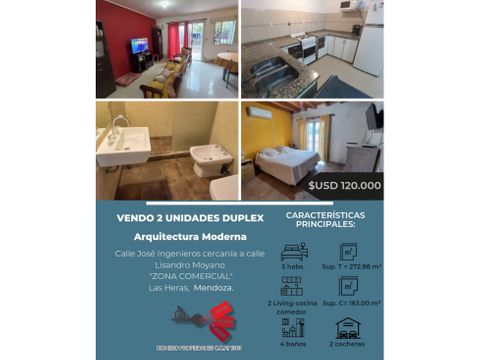 vendo dos unidades duplex en las heras mendoza