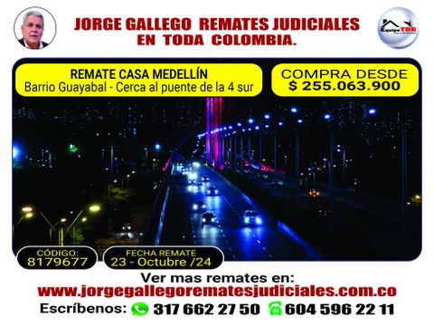 remate casa medellin barrio guayabal cerca al puente de la 4 sur