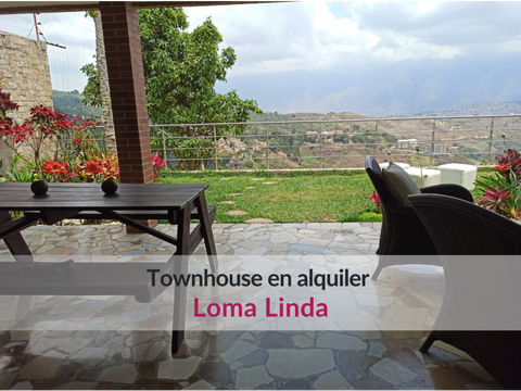 bello townhouse en alquiler en loma linda con terrazas jardin y vista