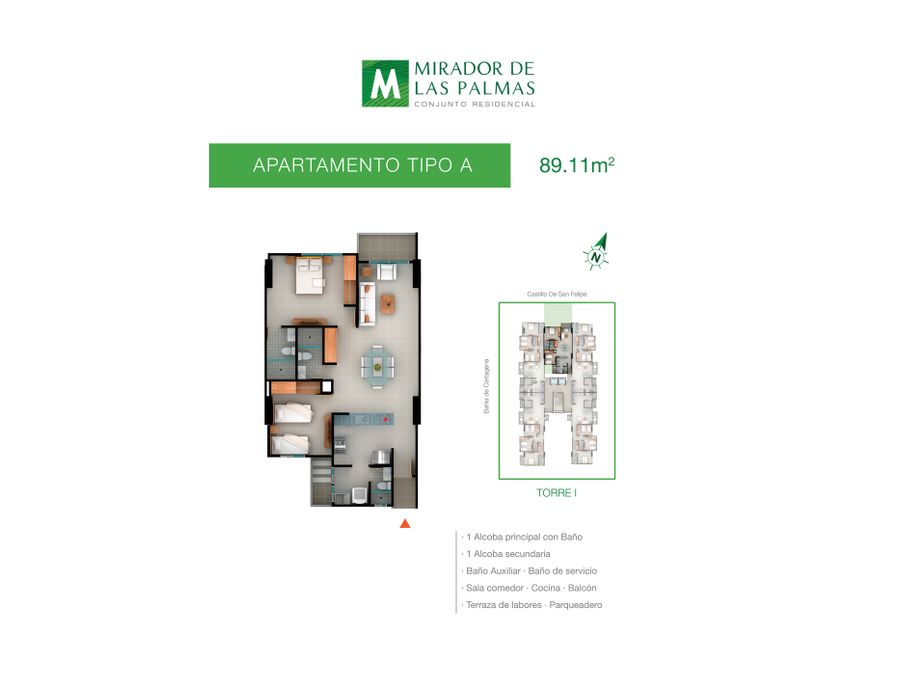 mirador de las palmas apartamentos en venta en cartagena manga