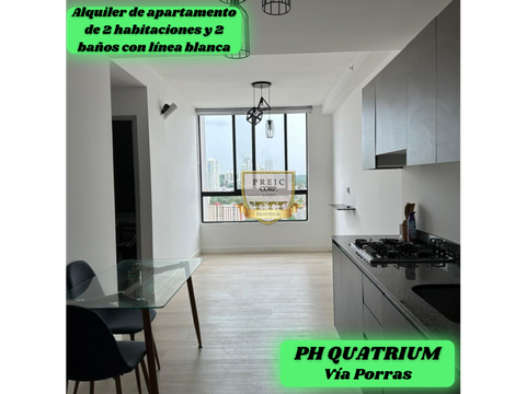alquiler de apartamento en ph quatrium via porras con linea blanca