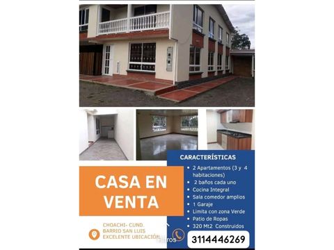 vendo casa en choachi