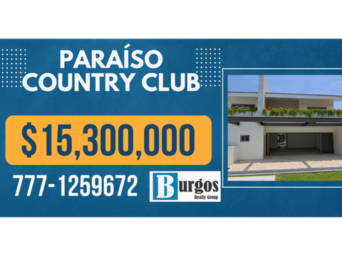 casa sola en venta en paraiso country club de lujo