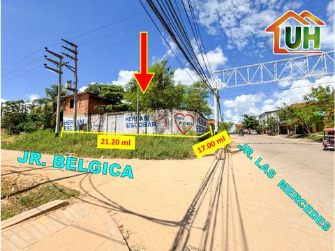 vendo terreno comercial en esquina cerca a cc real plaza