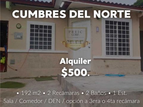 alquiler de casa en cumbres del norte