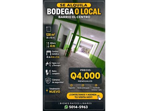 bodega en alquiler agua blanca ubicacion estrategica
