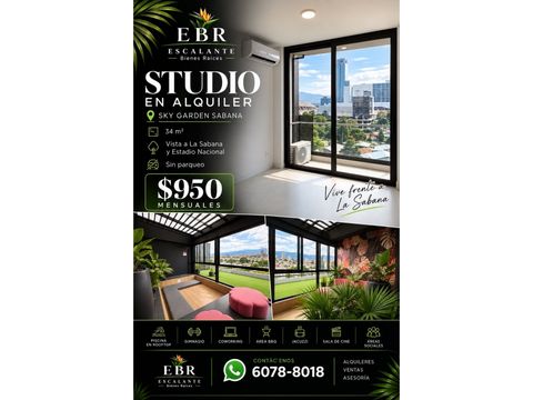 hermoso studio en alquiler en sky garden sabana